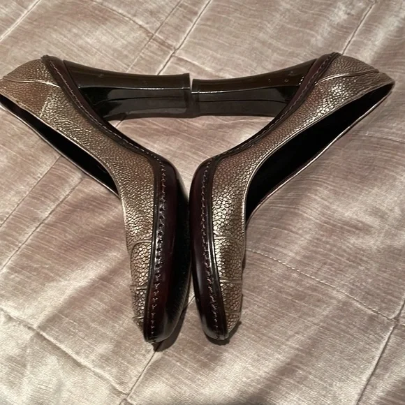 CELINE Metallic Shoes Leather Pumps size 38 Italian